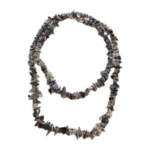 AKR Amy Kahn Russell Signed Sterling Silver 38” Smoky Quartz Stone Necklace